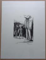 WILLY ROMMANS / FABELDIEREN / ZW-W LITHO / 65x49cm / SIG, Antiek en Kunst, Kunst | Litho's en Zeefdrukken, Ophalen of Verzenden