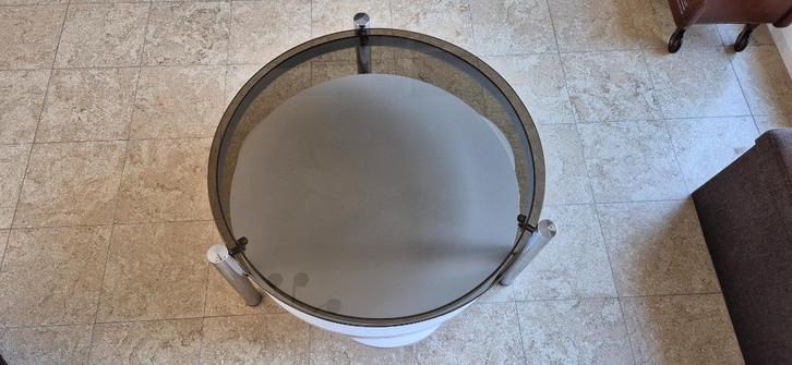 Vintage 70's salontafel, Huis en Inrichting, Tafels | Salontafels, Gebruikt, Minder dan 50 cm, 50 tot 100 cm, 50 tot 100 cm, Rond