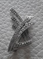 Broche zilver 835 met marcasiten, Ophalen of Verzenden, Zo goed als nieuw, Zilver, Zilver