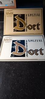 2 reklaamplaten wit of beige Welt  oude br Scaldis Hingene, Ophalen of Verzenden, Zo goed als nieuw