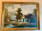 Vintage Schilderij Pauwels - hoeve zicht, Ophalen