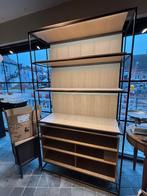 Étagère avec rétro-éclairage bois et métal noir, Enlèvement, Comme neuf