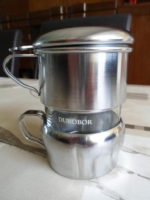 Sac à café Durobor avec filtre à café en acier inoxydable, Maison & Meubles, Cuisine | Vaisselle, Comme neuf, Verre ou Verres