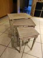 Bijzettafels eik washed, Zo goed als nieuw, Rechthoekig, Hout, Ophalen