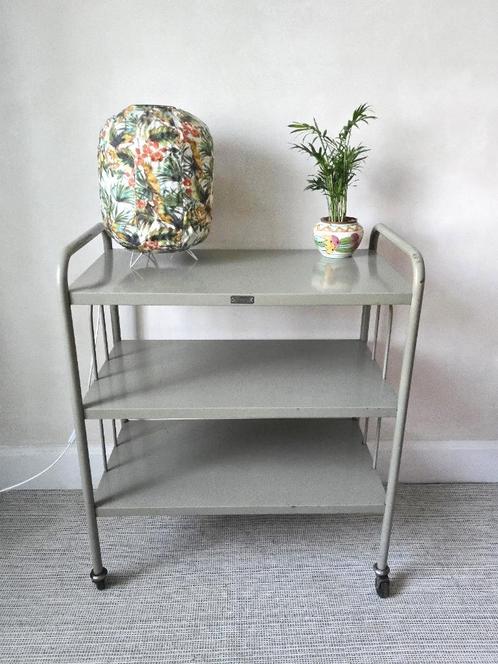 TUBAX-trolley - Industrieel stalen ontwerp - Topstaat, Verzamelen, Retro, Huis en Inrichting, Ophalen of Verzenden