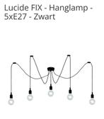 Mooie zwarte Lucide hanglamp, incl 5 lampen, Ophalen, Zo goed als nieuw