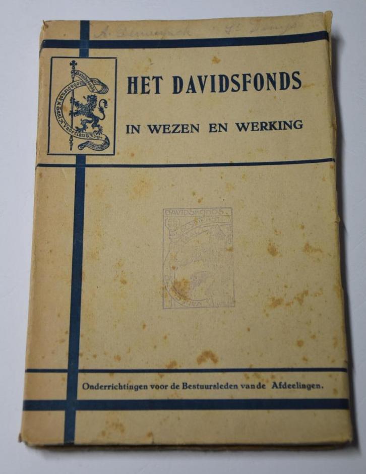 HET DAVIDSFONDS IN WEZEN EN WERKING 1928 onderrichtingen ZZZ, Boeken, Geschiedenis | Nationaal, Gelezen, 20e eeuw of later, Ophalen of Verzenden