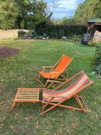 Jaren 70 houten strandstoelen ligbedden vintage, Tuin en Terras, Ophalen, Zo goed als nieuw, Hout