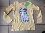 Nieuwe Longsleeve met kat - maat 128, Kinderen en Baby's, Nieuw, Meisje, Ophalen of Verzenden, Shirt of Longsleeve