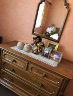‼️ 100% MASSIEVE ‼️ FRANSE EIKEN COMMODE MET SPIEGEL!, Ophalen