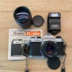 Pentax K1000, Pentax 50mm f2, 135mm f2.5*zo goed als nieuw, Audio, Tv en Foto, Fotocamera's Analoog, Ophalen of Verzenden, Zo goed als nieuw