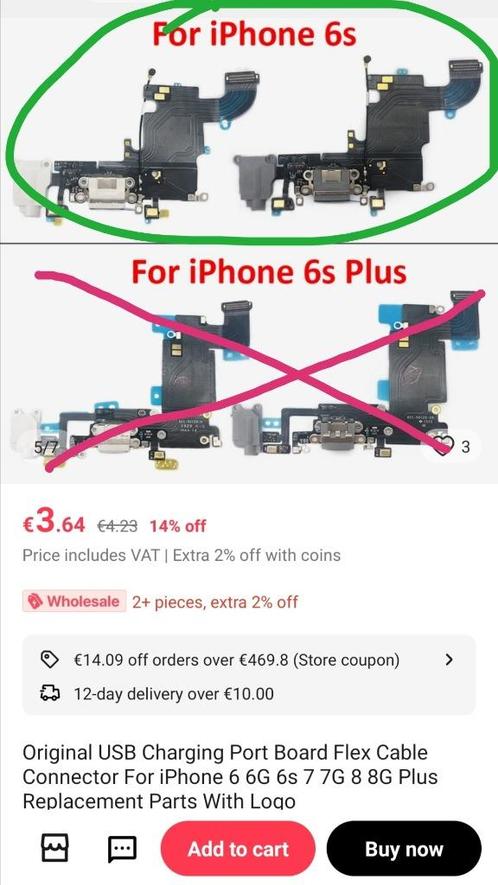 Connecteur de charge pour iPhone 6S, neuf !, Telecommunicatie, Mobiele telefoons | Toebehoren en Onderdelen, Nieuw, Apple iPhone