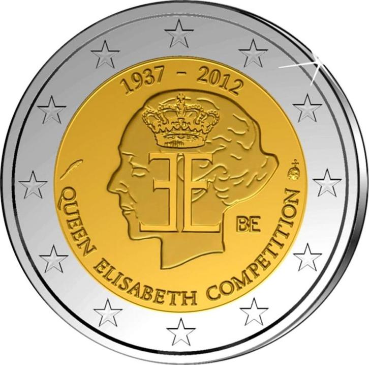 2 euro Belgie 2012 - Kon. Elisabeth Concours (UNC), Postzegels en Munten, Munten | Europa | Euromunten, Losse munt, 2 euro, België