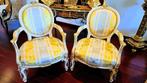 2 Elegante design Louis XVI zetels in zijde, Ophalen