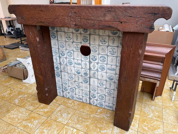 SCHOUW IN ZWARE EIK, Doe-het-zelf en Bouw, Hout en Planken, Gebruikt, Balk, Eiken, 50 mm of meer, Ophalen