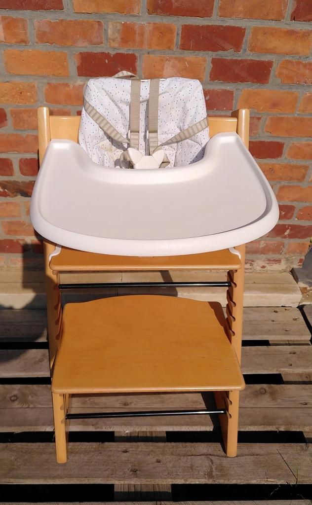 Stokke Tripp Trapp stoel, babyset met kussen, Kinderen en Baby's, Kinderstoelen, Zo goed als nieuw, Ophalen