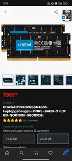 Crucial ram, Computers en Software, RAM geheugen, Ophalen of Verzenden, Zo goed als nieuw, DDR5, 64 GB