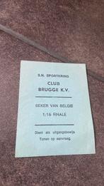 Voetbalticket club Brugge beker van België, Ophalen of Verzenden, Zo goed als nieuw