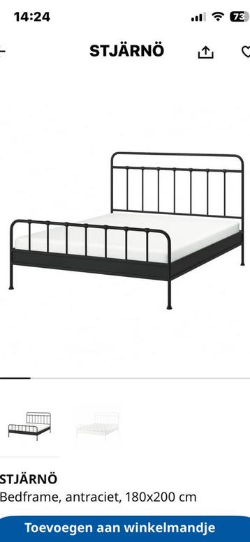 Ikea ijzeren bed Stjarno, Neuf, Enlèvement, 180 cm, Deux personnes