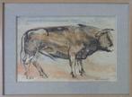 ALFONS VAN MEIRVENNE / STIER / OLIEVERF PAPIER / 52x70cm KAD, Ophalen of Verzenden