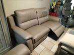 Salon lederen 3+2 zit m. Met relax in bruin/beige, Huis en Inrichting, Ophalen