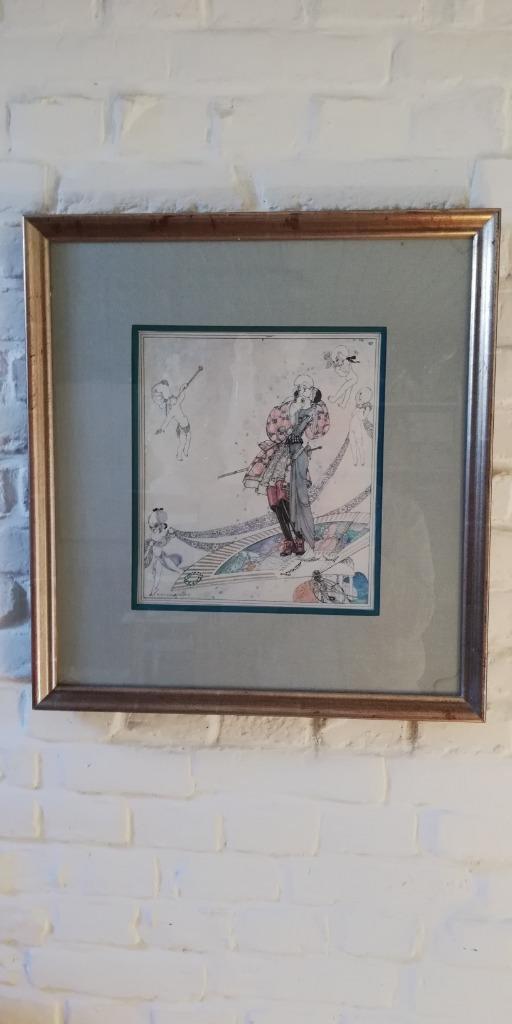 Kader met prent Kay Nielsen, Huis en Inrichting, Woonaccessoires | Wanddecoraties, Gebruikt, Ophalen