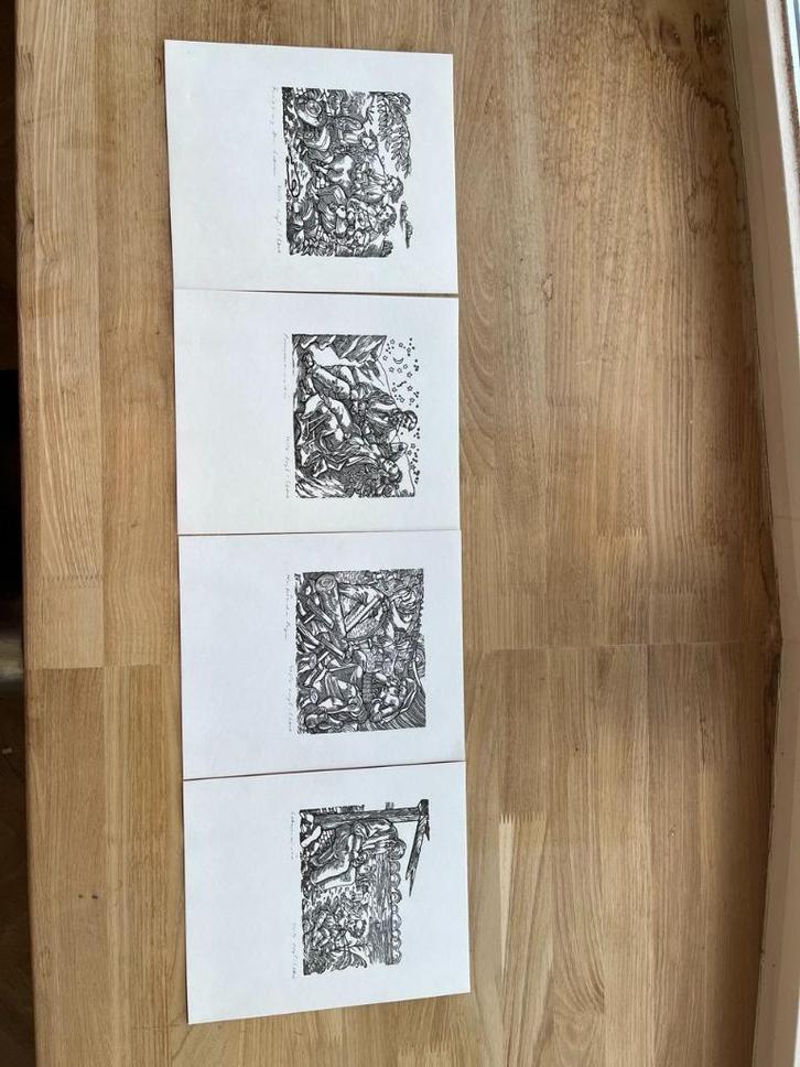 Vier grafieken "de vier seizoenen" van Voigt, Boeken, Kunst en Cultuur | Beeldend, Zo goed als nieuw, Grafische vormgeving, Ophalen of Verzenden