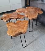 Polo to Pole teakhouten tafelset 3, Maison & Meubles, Tables | Tables de salon, Enlèvement, Comme neuf, Autres formes, Teck
