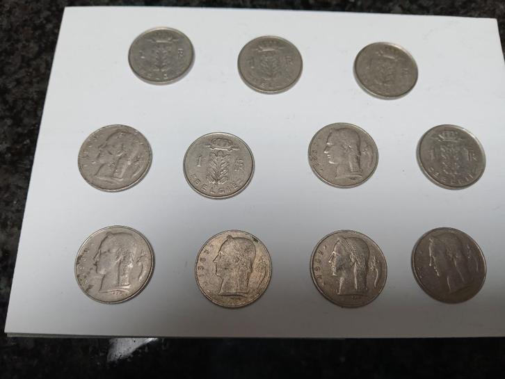 Belgische 1 franken, Postzegels en Munten, Munten | België, Setje, Zilver, Zilver, Ophalen of Verzenden
