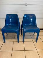2 koningsblauwe kunststof stoelen, S&H design, Huis en Inrichting, Stoelen, Ophalen, Zo goed als nieuw, Blauw, Kunststof