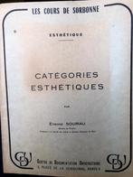 Categories esthétiques, Etienne Souriau, les cours de Sorbon, Livres, Philosophie, Autres sujets/thèmes, Utilisé, Enlèvement ou Envoi