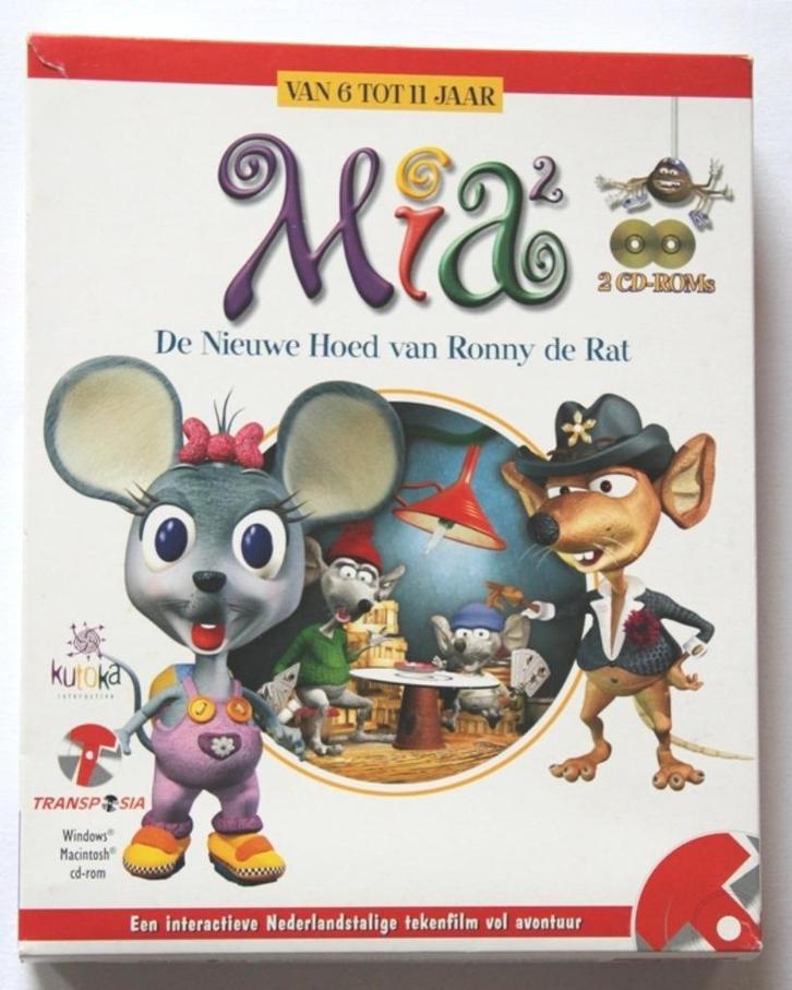 Mia² & hoed Ronny de rat - Windows / Mac 2 cd-roms - vintage, Games en Spelcomputers, Games | Pc, Zo goed als nieuw, Avontuur en Actie