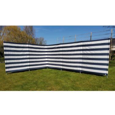 3 Windschermen blauw/wit gestreept, Caravans en Kamperen, Windschermen, Ophalen