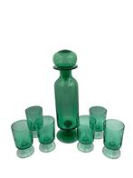 Drankset uit groen glas, Huis en Inrichting, Glas of Glazen, -, -, Ophalen of Verzenden