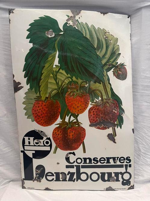 Emaille Bord Hero Conserves, Verzamelen, Merken en Reclamevoorwerpen, Ophalen