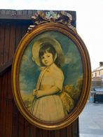 Ovaal kader met druk op hout, Antiek en Kunst, Ophalen of Verzenden