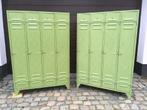 Set Vintage groene, Franse lockerkasten jaren 1950’s, Ophalen