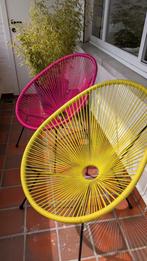 Gele en roze tuin of terras stoel, Ophalen, Zo goed als nieuw
