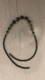 Halsketting met hematiet, 44cm, Handtassen en Accessoires, Kettingen, Ophalen, Gebruikt, Zwart, Steen of Mineraal