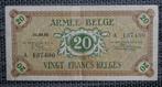 Bankbiljet 20 Francs Belgisch Leger 01.08.46, Postzegels en Munten, Setje, Ophalen of Verzenden