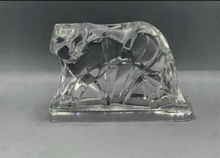 Baccarat Crystal Art Deco-sculptuur Kristal tijger Chevalier, Antiek en Kunst, Antiek | Glaswerk en Kristal, Ophalen of Verzenden