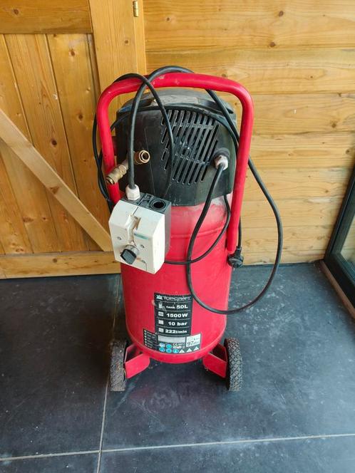 Compressor topcraft, Doe-het-zelf en Bouw, Compressors, Gebruikt, 6 tot 10 bar, 100 liter of meer, Mobiel, Ophalen