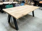 Eettafel - Tafelblad massief eiken - Boomstamkant, Huis en Inrichting, Eikenhout, Vijf personen of meer, Nieuw, 200 cm of meer