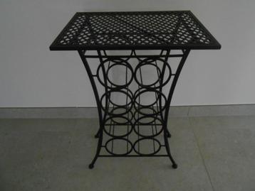 Nieuw wijnrekje met opzettafeltje, Huis en Inrichting, Woonaccessoires | Wijnrekken, Ophalen, Nieuw, Metaal, Minder dan 50 cm