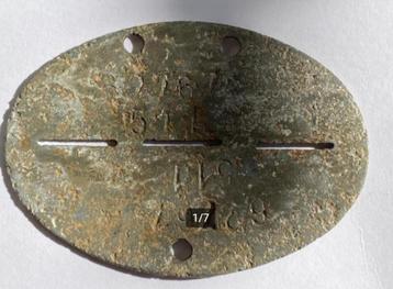 Duitse dogtag WL Luftwaffe FJ Erkennungsmarke WO2 origineel beschikbaar voor biedingen
