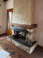 Schouwmantel hout en steen, Huis en Inrichting, Haarden, Ophalen, Gebruikt, Inbouwhaard, Houthaard