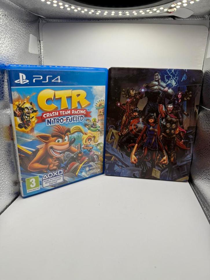 CTR Crash Racing + Marvel Avengers Steelbook PS4 PlayStation, Games en Spelcomputers, Games | Sony PlayStation 4, Gebruikt, Avontuur en Actie