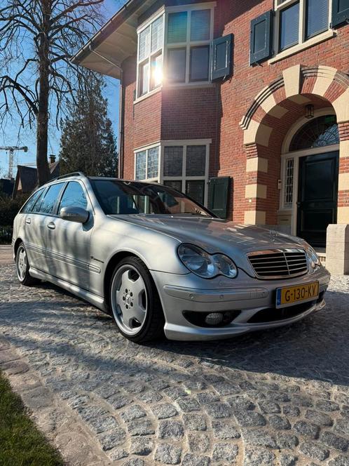 Mercedes-Benz C32 AMG, Auto's, Mercedes-Benz, C-Klasse, Elektrische ramen, Benzine, Euro 6, Automaat, Zilver of Grijs, Zwart, Leder