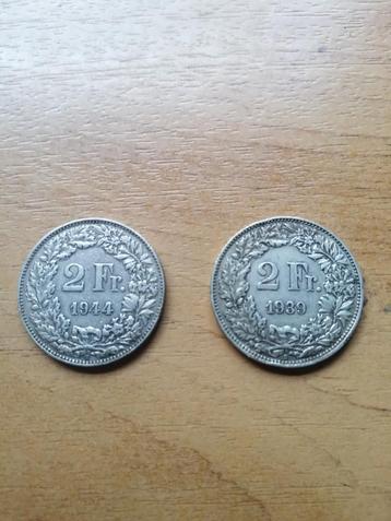 Set de 2 francs en argent Suisse 