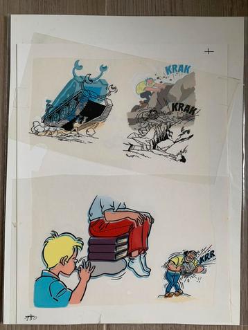 Suske & Wiske - Originele inkleuringspagina beschikbaar voor biedingen